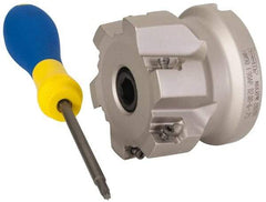 Iscar - 6 Inserts, 2" Cut Diam, 3/4" Arbor Diam, 0.39" Max Depth of Cut, Indexable Square-Shoulder Face Mill - 0/90° Lead Angle, 1.57" High, AP..1003.. & HM90 AP..1003.. Insert Compatibility, Series HM90 - USA Tool & Supply
