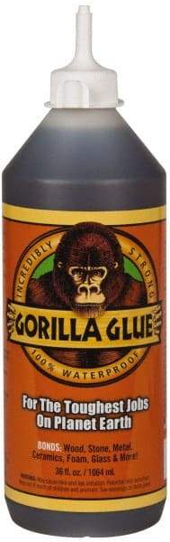 Gorilla Glue - 36 oz Bottle Brown All Purpose Glue - 20 min Working Time - USA Tool & Supply