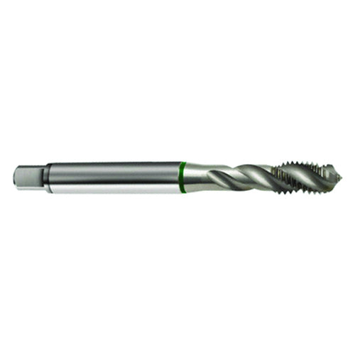 ‎M2.2 × 0.45 3FL 6H Cobalt Spiral Flute Semi-Bott Green Ring Tap-Bright-40 Degree Helix - USA Tool & Supply