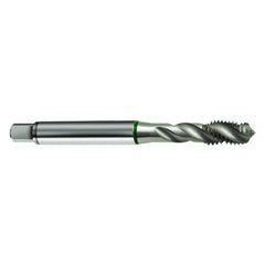 ‎M2.2 × 0.45 3FL 6H Cobalt Spiral Flute Semi-Bott Green Ring Tap-Bright-40 Degree Helix - USA Tool & Supply