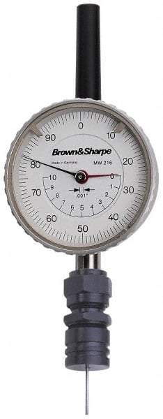 TESA Brown & Sharpe - Depth Gage Indicator Mounting Collet - 1/4 Inch Base Hole Diameter, 3/8-32 Rod Thread, Use with Dial Depth Gages - USA Tool & Supply