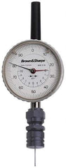 TESA Brown & Sharpe - 0 to 1 Inch Range, White Dial Depth Gage - 0.001 Inch Graduation - USA Tool & Supply