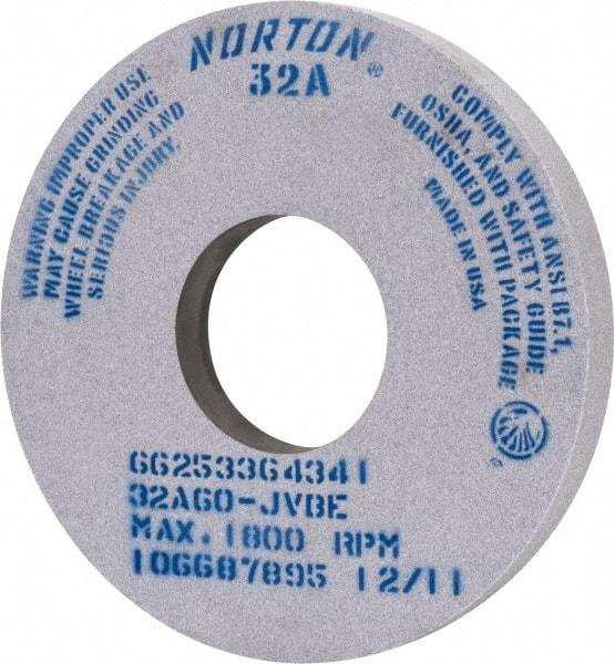 Norton - 14" Diam x 5" Hole x 1-1/2" Thick, J Hardness, 60 Grit Surface Grinding Wheel - Aluminum Oxide, Type 1, Medium Grade, 1,800 Max RPM, Vitrified Bond - USA Tool & Supply