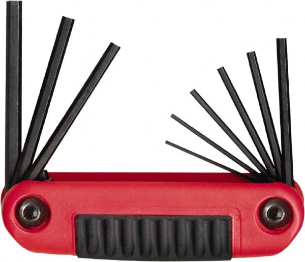 Eklind - 9 Piece Fold-Up Hex Key Set - USA Tool & Supply