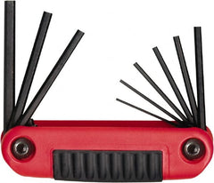 Eklind - 9 Piece Fold-Up Hex Key Set - USA Tool & Supply
