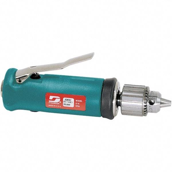 Dynabrade - 1/4" Keyed Chuck - Inline Handle, 20,000 RPM, 0.5 hp, 90 psi - USA Tool & Supply