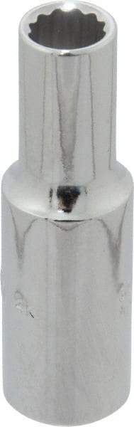 Proto - 3/8" Drive, Deep Hand Socket - 12 Points, 2-1/8" OAL, Chrome Finish - USA Tool & Supply