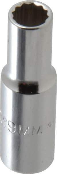 Proto - 9/32", 1/4" Drive, Deep Hand Socket - 6 Points, 7/8" OAL, Chrome Finish - USA Tool & Supply