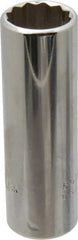 Proto - 3/8" Drive, Deep Hand Socket - 12 Points, 2-3/4" OAL, Chrome Finish - USA Tool & Supply