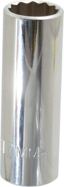 Proto - 3/8" Drive, Deep Hand Socket - 12 Points, 2-3/4" OAL, Chrome Finish - USA Tool & Supply