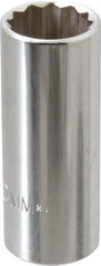 Proto - 3/8" Drive, Deep Hand Socket - 12 Points, 2-3/4" OAL, Chrome Finish - USA Tool & Supply