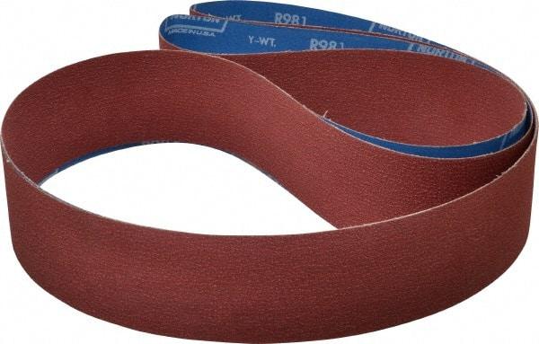 Norton - 3" Wide x 132" OAL, 80 Grit, Ceramic Abrasive Belt - Ceramic, Medium, Coated, Series R981 - USA Tool & Supply