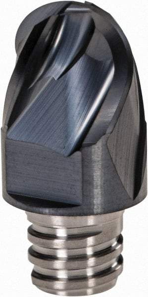 Iscar - MM EB Grade IC908 Carbide Ball Nose Milling Tip Insert - TiAlN Finish, 4 Flutes, 1/2" Cutting Diam, 3/8" Depth of Cut, 0.65" Extension, 1/4" Cnr Rad, 30° Helix - USA Tool & Supply