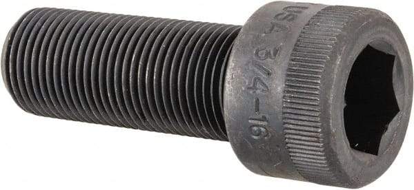 Holo-Krome - 3/4-16 UNF Hex Socket Drive, Socket Cap Screw - Alloy Steel, Black Oxide Finish, Fully Threaded, 2" Length Under Head - USA Tool & Supply