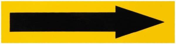 NMC - Pipe Marker with No Legend and Arrow Graphic - 1-1/2 to 2" Pipe Outside Diam, Black on Yellow - USA Tool & Supply