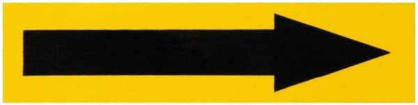 NMC - Pipe Marker with No Legend and Arrow Graphic - 3/4 to 1-1/4" Pipe Outside Diam, Black on Yellow - USA Tool & Supply