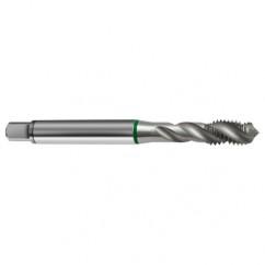 M10x1.5 6H 3-Flute Cobalt Green Ring Semi-Bottoming 40 degree Spiral Flute Tap-Bright - USA Tool & Supply