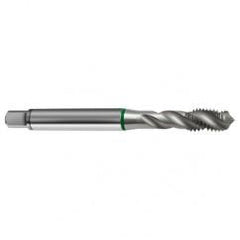 M10x1.5 6H 3-Flute Cobalt Green Ring Semi-Bottoming 40 degree Spiral Flute Tap-Bright - USA Tool & Supply