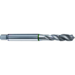 ‎M5 × 0.8 3FL 6H Cobalt Spiral Flute Semi-Bott Green Ring Tap-Bright-40 Degree Helix - USA Tool & Supply