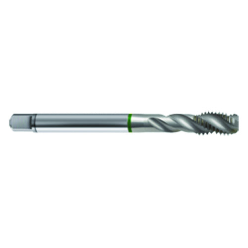 ‎M5 × 0.8 3FL 6H Cobalt Spiral Flute Semi-Bott Green Ring Tap-Bright-40 Degree Helix - USA Tool & Supply