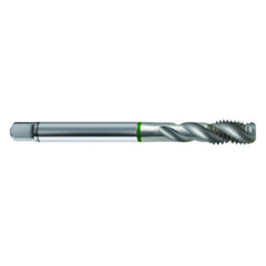 ‎M6 × 1.0 3FL 6H Cobalt Spiral Flute Semi-Bott Green Ring Tap-Bright-40 Degree Helix - USA Tool & Supply
