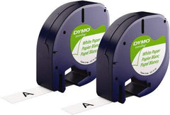 Dymo - 1/2" Wide x 156" Long, Black on White Paper Label Printer Cartridge - For DYMO Letratag Printers - USA Tool & Supply