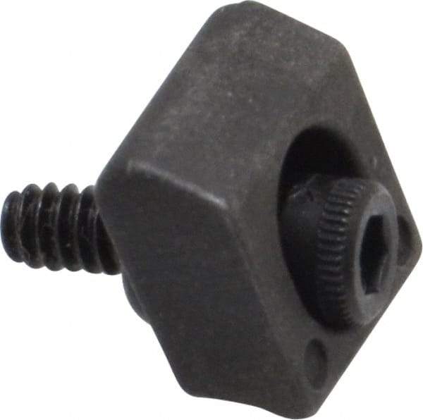 Mitee-Bite - 4-40 Screw Thread, 3/8" Wide x 0.075" High, Smooth Steel Standard Style Screw Mount Toe Clamp - 650 Lb Holding Force, 16" Lb Torque, 1.33 Lb Ft Torque, 0.26" Long Extension, 0.0075" Throw, 8 Clamps in Package - USA Tool & Supply