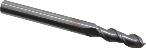 Niagara Cutter - 3/16", 9/16" LOC, 3/16" Shank Diam, 2" OAL, 2 Flute, Solid Carbide Square End Mill - Single End, TiCN Finish, Spiral Flute, 45° Helix, Centercutting, Right Hand Cut, Right Hand Flute, Series A245 - USA Tool & Supply