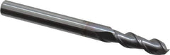 Niagara Cutter - 3/16", 9/16" LOC, 3/16" Shank Diam, 2" OAL, 2 Flute, Solid Carbide Square End Mill - Single End, TiCN Finish, Spiral Flute, 45° Helix, Centercutting, Right Hand Cut, Right Hand Flute, Series A245 - USA Tool & Supply