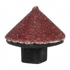 Superior Abrasives - 5/8" Diam 80 Grit 90° Included Angle Cone Center Lap - Aluminum Oxide, Medium Grade, Shank Mounted - USA Tool & Supply