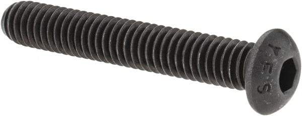Value Collection - 5/16-18 UNC Hex Socket Drive, Button Screw - Alloy Steel, Black Oxide Finish, Fully Threaded, 2" Length Under Head - USA Tool & Supply