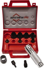 Mayhew - 11 Piece, 3 to 20mm, Hollow Punch Set - Round Shank, Alloy Steel, Comes in Plastic Case - USA Tool & Supply