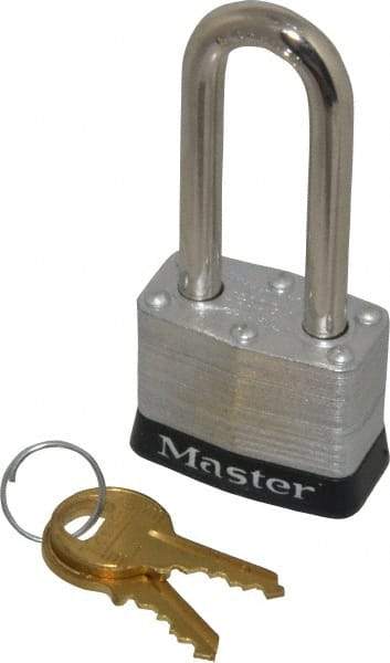 Master Lock - Keyed Alike Retaining Key Conductive Lockout Padlock - 2" Shackle Clearance, 9/32" Shackle Diam, 1-1/4" Body Height x 1-9/16" Body Width, Black, 4 Pins - USA Tool & Supply