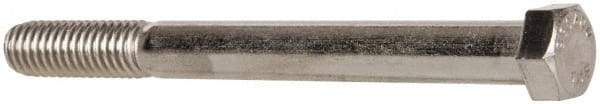 Value Collection - 7/16-14 UNC, 4-1/2" Length Under Head Hex Head Cap Screw - Partially Threaded, Grade 18-8 Stainless Steel, Uncoated, 5/8" Hex - USA Tool & Supply