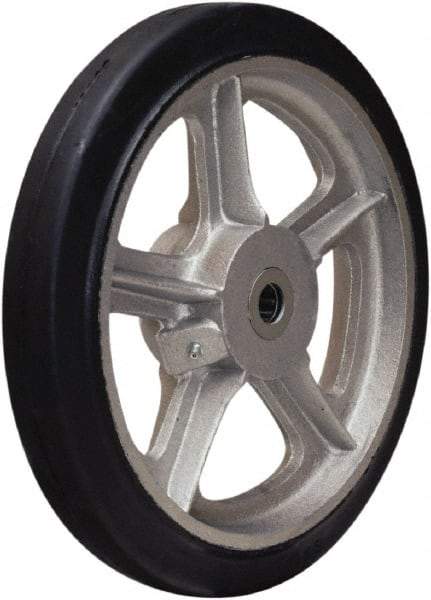 Hamilton - 14 Inch Diameter x 3 Inch Wide, Rubber on Aluminum Caster Wheel - 1,280 Lb. Capacity, 3-1/4 Inch Hub Length, 1-1/4 Inch Axle Diameter, Straight Roller Bearing - USA Tool & Supply