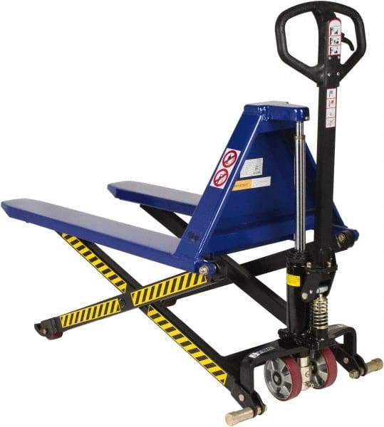 Value Collection - 3,000 Lb Capacity, 31-1/2" Lift Portable Tote Lifter - 3-1/2" Min Lift Height, 43" Fork Length x 20" Fork Width, 20" Overall Width - USA Tool & Supply