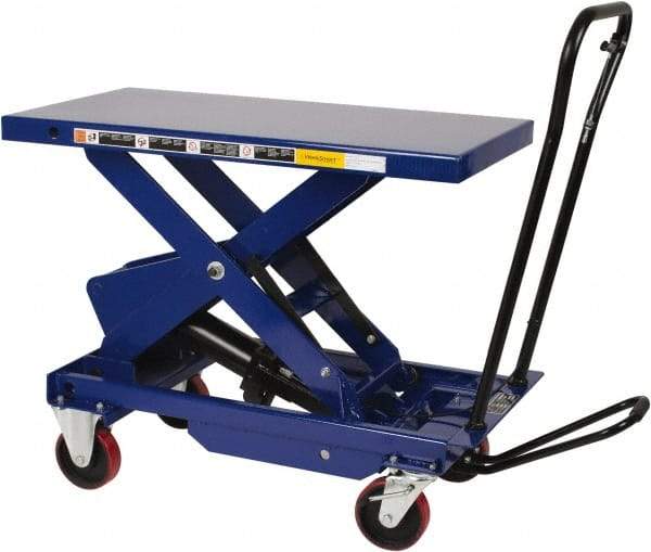 Value Collection - 1,750 Lb Capacity Hydraulic Scissor Elevating Cart - 16" to 39" Lift Height, 36" Platform Length x 20" Platform Width - USA Tool & Supply