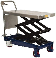 Value Collection - 770 Lb Capacity Hydraulic Scissor Lift Table - 14" to 55-1/2" Lift Height, 35-1/2" Platform Length x 19-1/2" Platform Width - USA Tool & Supply