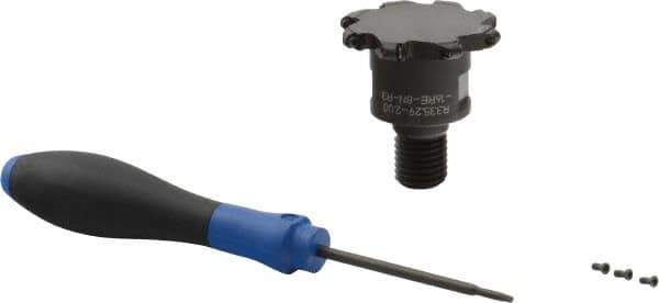 Seco - Modular Connection Connection, 0.236" Cutting Width, 0.409" Depth of Cut, 2" Cutter Diam, 8 Tooth Indexable Slotting Cutter - R335.29 Toolholder, RD.. 06.. Insert, Right Hand Cutting Direction - USA Tool & Supply
