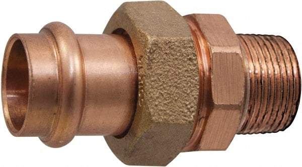 NIBCO - 1/2" Copper Pipe Union - Male x Female, Press Fitting - USA Tool & Supply