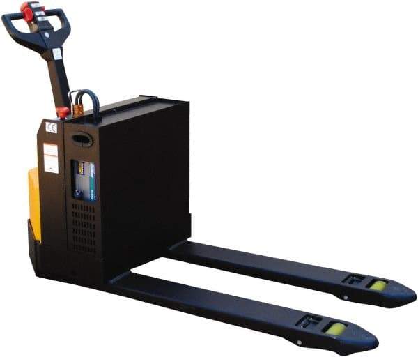 Vestil - 4,500 Lb Capacity, 7-51/64" Lift Electric Pallet Truck - 3.4" Min Lift Height, 48" Fork Length x 20" Fork Width, 30-1/4" Overall Width - USA Tool & Supply