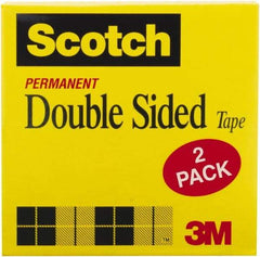 3M - 1/2" x 25 Yd Double Sided Tape - Transparent - USA Tool & Supply