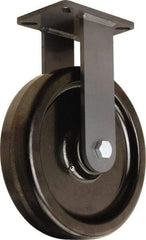 Hamilton - 12" Diam x 3" Wide x 15-1/2" OAH Top Plate Mount Rigid Caster - Phenolic, 3,500 Lb Capacity, Straight Roller Bearing, 5-1/4 x 7-1/4" Plate - USA Tool & Supply