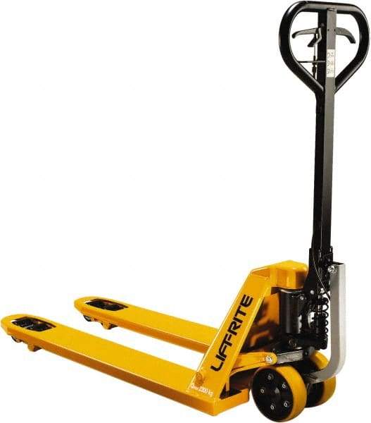 Lift-Rite - 5,000 Lb Capacity, 7-3/4" Lift Industrial Pallet Truck - 3" Min Lift Height, 48" Fork Length x 6-5/32" Fork Width, 27" Overall Width - USA Tool & Supply