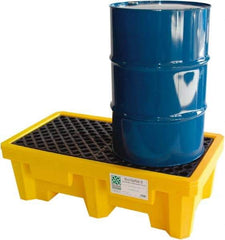 UltraTech - 66 Gal Sump, 3,000 Lb Capacity, 2 Drum, Polyethylene Spill Deck or Pallet - 53" Long x 29" Wide x 17" High, Liftable Fork, Drain Included, Inline Drum Configuration - USA Tool & Supply