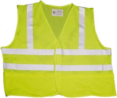 Ability One - High Visibility Vest - CL2 YLW/LIME/SLVR XL FRONT CLOSE SAFETY VEST - USA Tool & Supply
