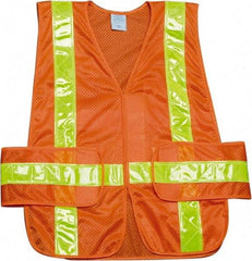 Ability One - High Visibility Vest - CL2 ORG/YLW UNIV FRONT CLOSE SAFETY VEST - USA Tool & Supply