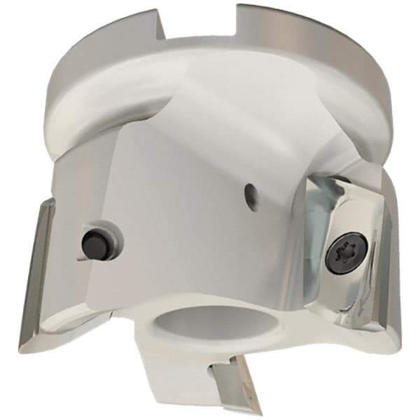 Iscar - 3 Inserts, 80mm Cut Diam, 27mm Arbor Diam, 20.5mm Max Depth of Cut, Indexable Square-Shoulder Face Mill - 0/90° Lead Angle, 50mm High, HM90 APCR 2206.. Insert Compatibility, Through Coolant, Series Helialu - USA Tool & Supply