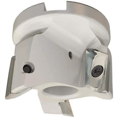 Iscar - 3 Inserts, 80mm Cut Diam, 27mm Arbor Diam, 20.5mm Max Depth of Cut, Indexable Square-Shoulder Face Mill - 0/90° Lead Angle, 50mm High, HM90 APCR 2206.. Insert Compatibility, Through Coolant, Series Helialu - USA Tool & Supply