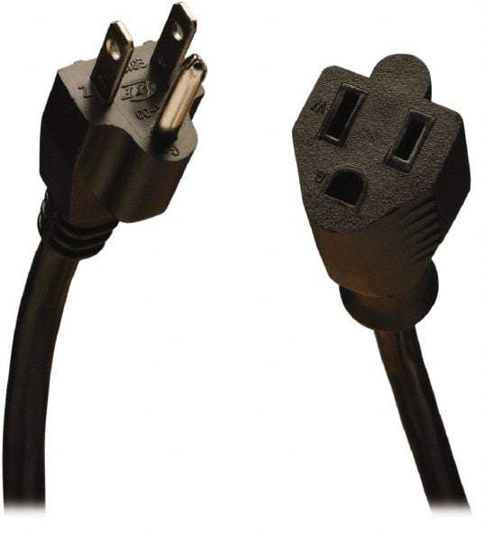 Tripp-Lite - 15', 18/3 Gauge/Conductors, Black Indoor Replacement Cord - 0 Receptacles, 10 Amps, 120 VAC, UL SJT, NEMA 5-15P - USA Tool & Supply